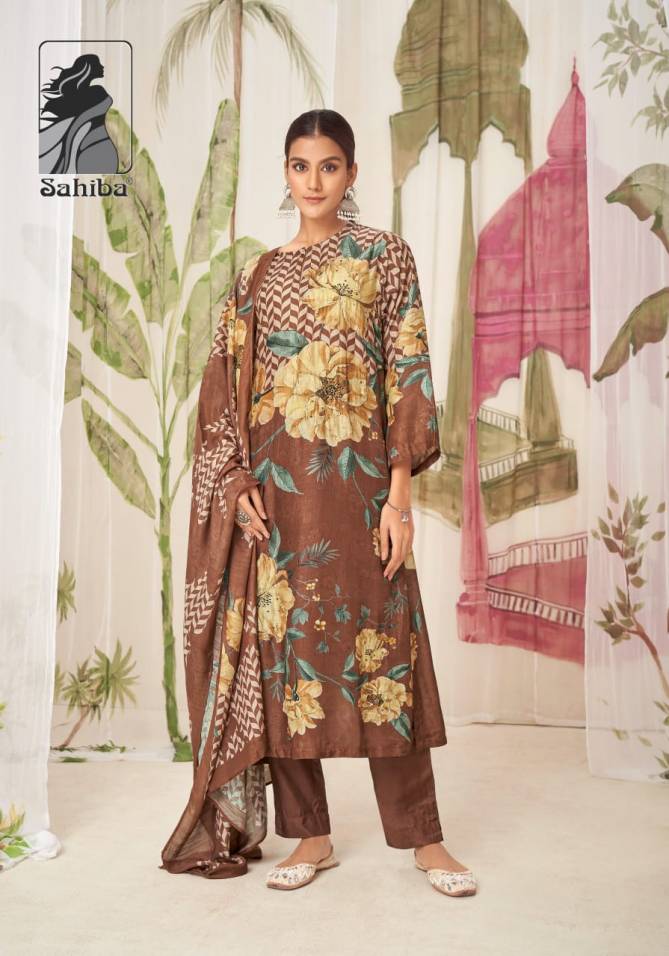 Wazmal By Sahiba Muslin Silk Digital Printed Dress Material Wholesale Shop In Surat